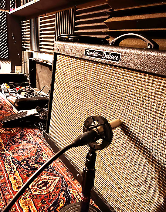 Soundbooth Studio W.A.P Ampli à lampe Fender et micro de captation audio